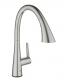 Grohe Zedra Touch k�kkenarmatur m/udtr�ksbruser - Supersteel
