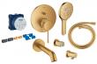Grohe komplet indbygningspakke til badekar m/SmartActive h�ndbruser - B�rstet Cool Sunrise