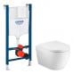 Pressalit rimless toiletpakke m/Comfort D2 s�de, cisterne og hvid betjening