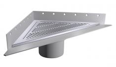 PURUS Corner gulvafl�b, sampak �110 mm lodret med vandl�s