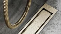 Unidrain Highline ramme - B�rstet messing - 300/10 mm