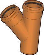 Uponal PP-grenr�r 45 grader, 200-110mm