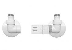 Kriss Corner Rumtermostat h�jre komplet ventils�t hvid (RAL9016)