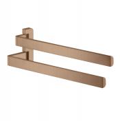 Axor Universal Softsquare dobbelt h�ndkl�deholder - B�rstet r�dguld