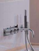 Vola 5414C-071 komplet brusesystem m/termostat til kar - Rustfrit st�l