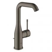 Grohe Essence New L h�ndvaskarmatur m/bundventil og svingtud - B�rstet hard graphite