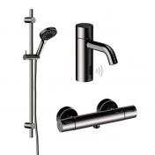 Damixa Silhouet Touchless komplet pakke til badev�relset - B�rstet grafitgr�