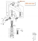 Vola Komplet tud KV6 - 200 mm - B�rstet krom