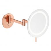 Damixa Zen make-up spejl m/lys og 5x forst�rrelse - B�rstet kobber