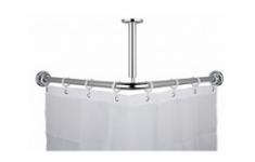 Vinkel forh�ngsstang, 90x90cm komplet - Krom