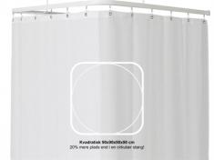 Van Der P Forh�ngsstang 360� Profil2001 Fladskinne 90x90cm m/4 beslag - Hvid