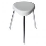 Iris 3-benet taburet 43 cm s�de - Hvid/s�lv