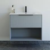 Dansani Mido+ Classic 81 m�bels�t m/Amber vask, 1 skuffe og �bent rum - Mat lysebl�