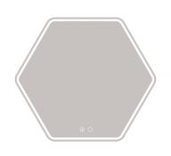 Allibert Zack 6-kantet spejl m/integreret LED og anti-dug - 70 cm