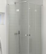 Dansani Match B+B bruseniche m/folded�re - 70x70 cm - Klar glas/mat krom