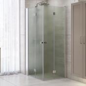 Dansani Match B+B bruseniche m/folded�re - 80x80 cm - Isglas/mat krom