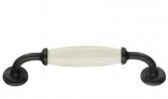 Beslagsboden m�blelgreb BB6291 - Sort/hvid porcel�n