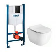 Lavabo Glomp Mini rimless toiletpakke inkl. s�de m/soft-close, cisterne og mat sort betjening