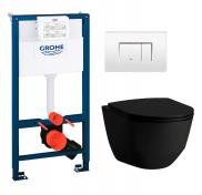 Laufen Pro Rimless mat sort toiletpakke inkl. s�de, mellem cisterne og hvid betjening