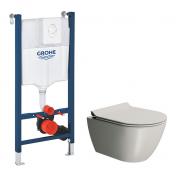 GSI Pura Cenere 50 toiletpakke inkl. s�de m. softclose, cisterne og hvid betjening