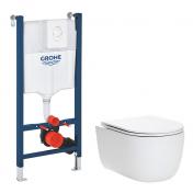 Cass�e Silent rimless toiletpakke inkl. s�de m/SoftClose, cisterne og betjening i hvid