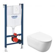 Cassøe Silent rimless mat hvid toiletpakke inkl. sæde m/SoftClose, cisterne og betjening i hvid