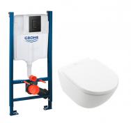 V&B Subway 3.0 m/CeramicPlus og TwistFlush toiletpakke inkl. s�de m/soft-close, cisterne og mat sort betjening