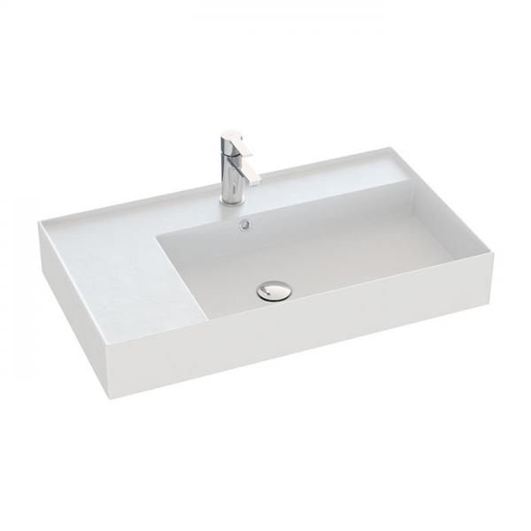 Dansani Luna Azym 81 asymmetrisk h&aring;ndvask t/m&oslash;bel - H&oslash;jre - 1 hanehul