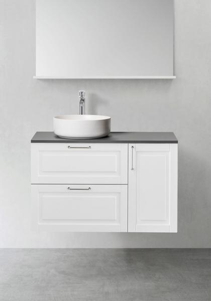 Hafa Grace 90 møbelsæt m/mat hvid bowlevask - Hvid mat rammefront Hafa Grace 90 møbelsæt m/mat hvid bowlevask - Hvid mat rammefront