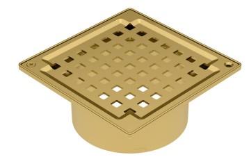 Bl&uuml;cher Square overdel med rist 145x145mm -  B&oslash;rstet messing