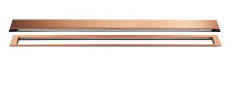 Unidrain afløb 700 mm/10 mm ramme - Børstet kobber Unidrain afløb 700 mm/10 mm ramme - Børstet kobber