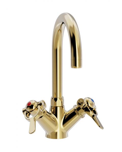 Toni SP h&aring;ndvaskbatteri med &Oslash; 150mm tud - &AElig;gte messing