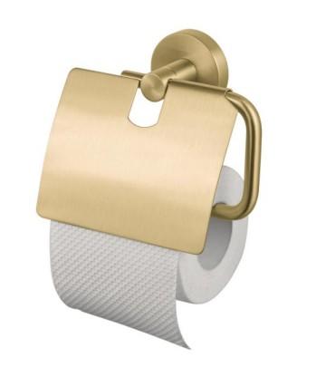Kosmos toiletpapirholder m/låg - Børstet messing Kosmos toiletpapirholder m/låg - Børstet messing