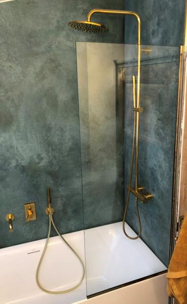 Bath fast brusev&aelig;g til badekar - Messing