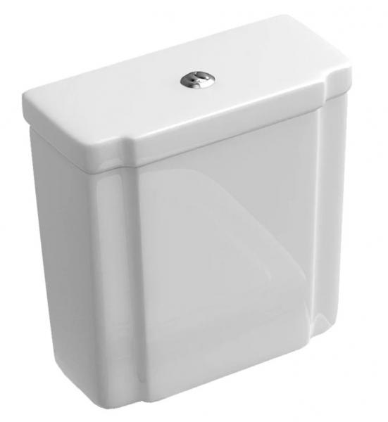 Villeroy & Boch Hommage cisterne m/Ceramic+ vandtilf&oslash;rsel fra sider eller bagfra - Hvid