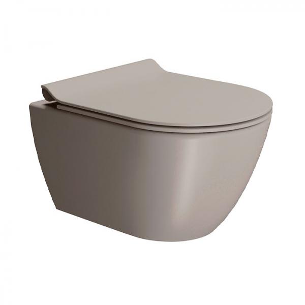 GSI Pura kompakt 50 v&aelig;gh&aelig;ngt toilet m/DualGlaze+ - Tortora