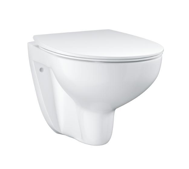 Grohe Bau Ceramic v&aelig;gh&aelig;ngt toilet inkl/slim toilets&aelig;de m/SoftClose og QuickRelease