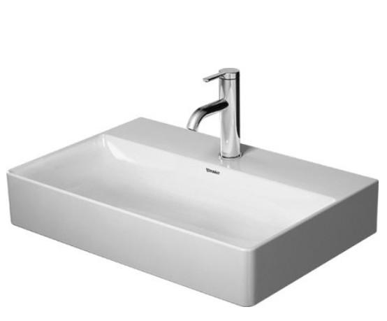 Duravit DuraSquare Compact 60 bowlevask op til væg - Med 1 hanehul - Uden overløb Duravit DuraSquare Compact 60 bowlevask op til væg - Med 1 hanehul - Uden overløb