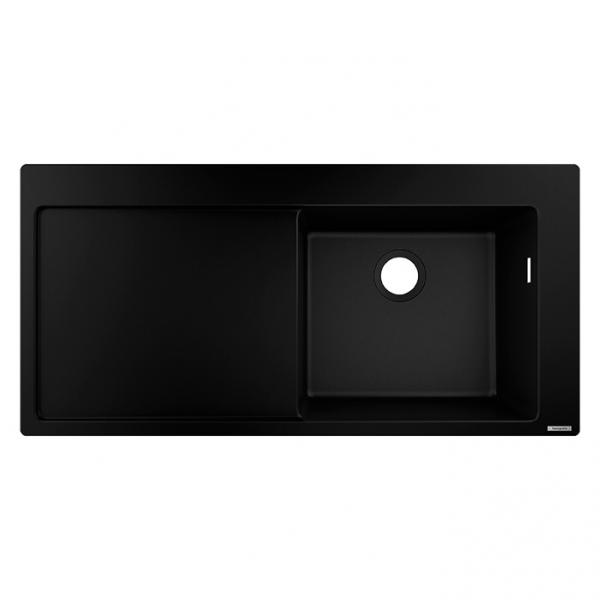 hansgrohe S514-F450 køkkenvask m/afløbsbakke - Vask til højre - Graphite black hansgrohe S514-F450 køkkenvask m/afløbsbakke - Vask til højre - Graphite black