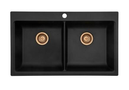 Lavabo Saturn 86 kompositvask - Antracit-sort/kobber