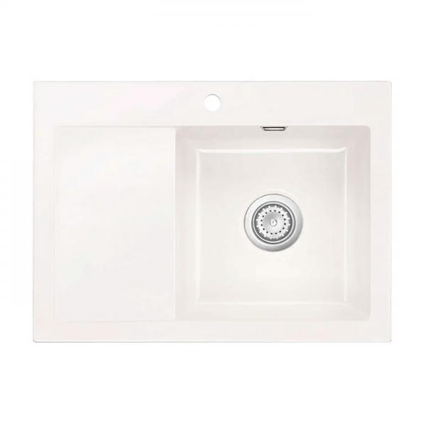 Lavabo Mera 70 porcel&aelig;nsk&oslash;kkenvask - Vask til h&oslash;jre/krom afl&oslash;b