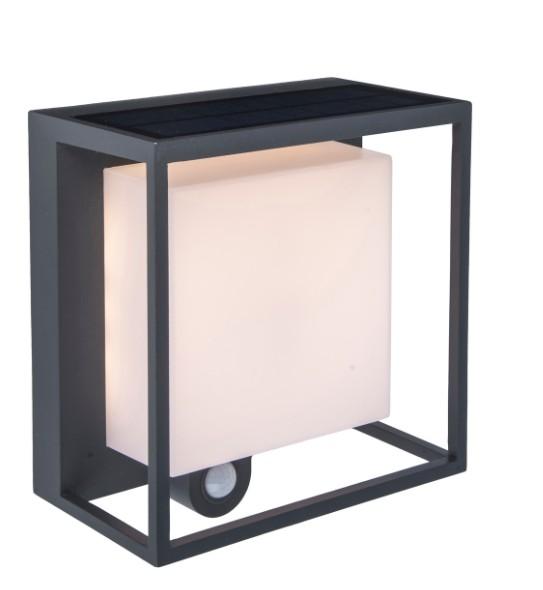 Lutec Curtis Solar udendørs væglampe m/solceller og sensor - Grå Lutec Curtis Solar udendørs væglampe m/solceller og sensor - Grå