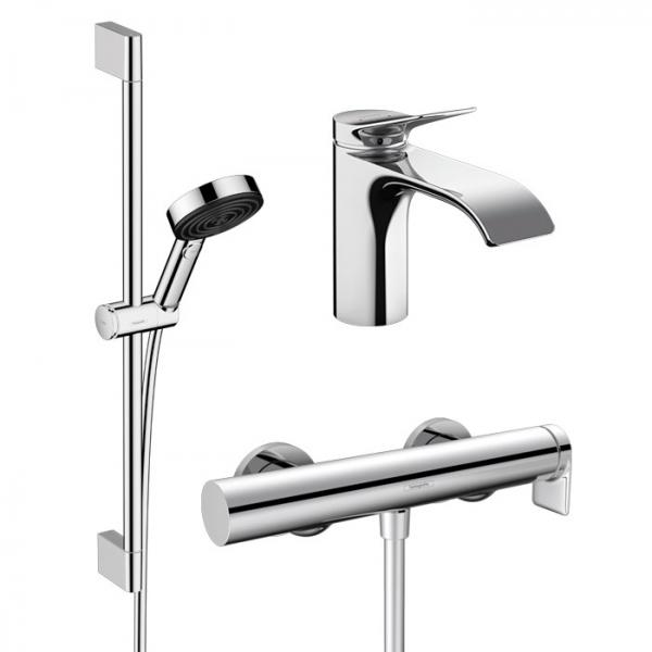 hansgrohe Vivenis komplet pakke til badeværelse - Krom hansgrohe Vivenis komplet pakke til badeværelse - Krom