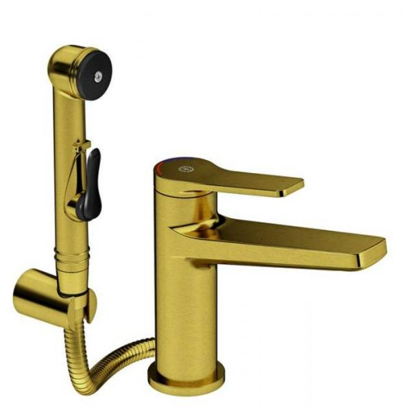 Gustavsberg Epic h&aring;ndvaskarmatur m/sidebruser - B&oslash;rstet messing