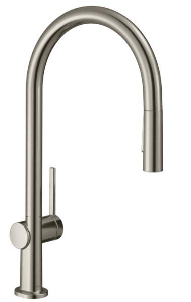 hansgrohe Talis M54 k&oslash;kkenarmatur 210 m/C-tud og udtr&aelig;k - Rustfrit st&aring;l finish