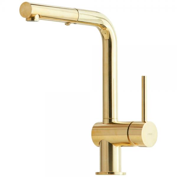 Lavabo Kubus 040 k&oslash;kkenarmatur m/udtr&aelig;k - Messing natur