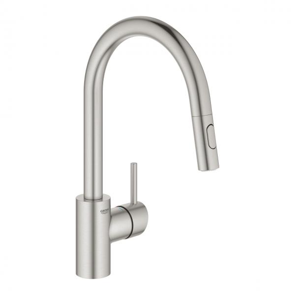 Grohe NEW Concetto køkkenarmatur m/udtræk og Dual spray - Supersteel Grohe NEW Concetto køkkenarmatur m/udtræk og Dual spray - Supersteel
