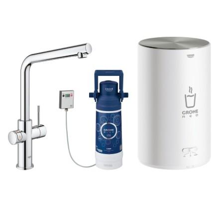 Grohe Red II Duo k&oslash;kkenbatteri m/3L vandvarmer og L-tud - Krom