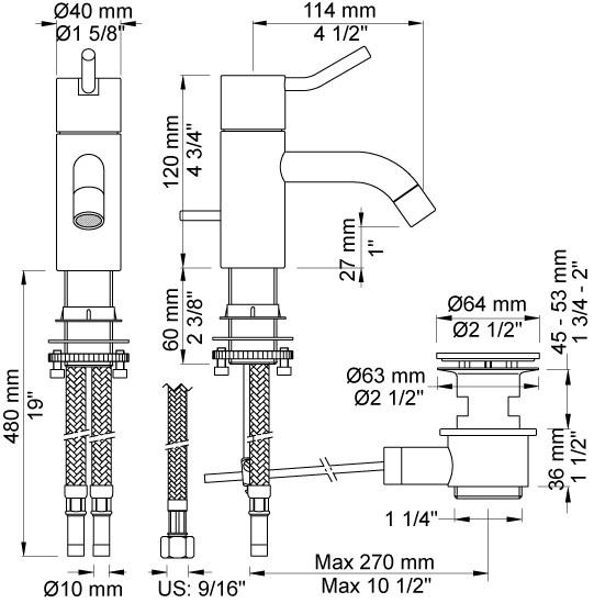 Vola h&aring;ndvaskbatteri HV3M