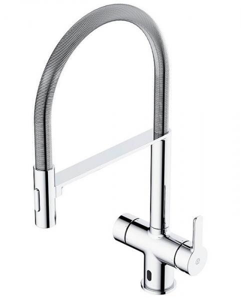 Gustavsberg Estetic Duo Semi-prof k&oslash;kkenarmatur m/udtr&aelig;k, sensor og koldstart - Krom